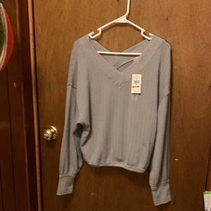 Inspired Hearts Heather Gray V-Neck Sweater